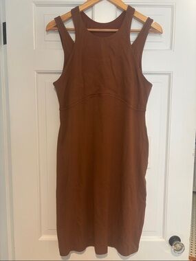 Lululemon | Ribbed cotton modal cut out dress in ancient copper